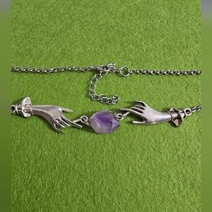 Amethyst Hands Necklace